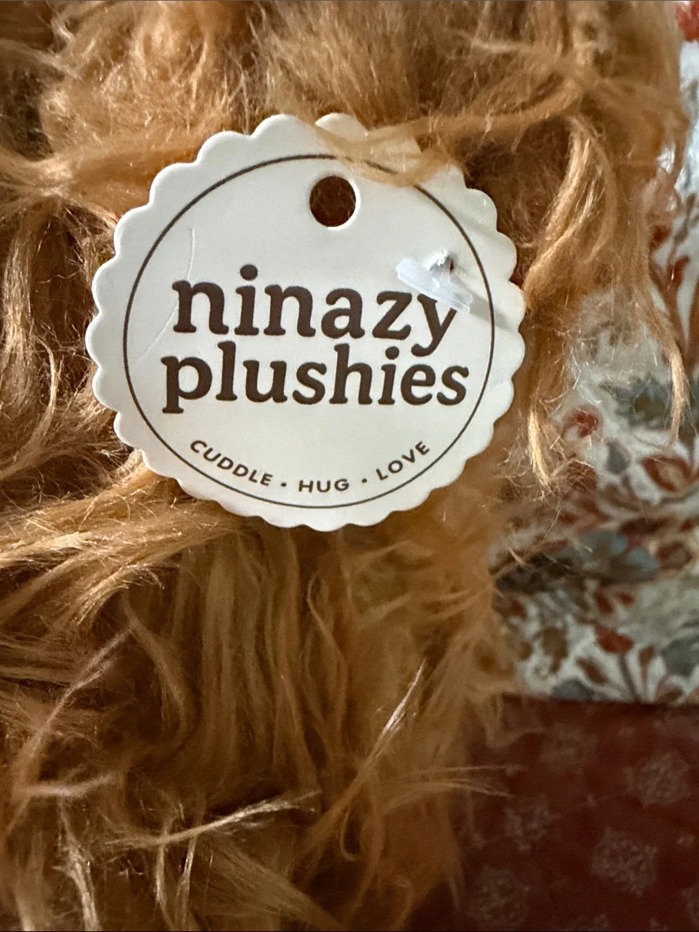 Ninazy Plushies Shaggy Highland Cow Plush in Golden Tan